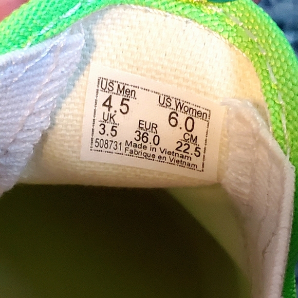 Neon Green Vans Slip-On Shoes - Picture 6 of 7